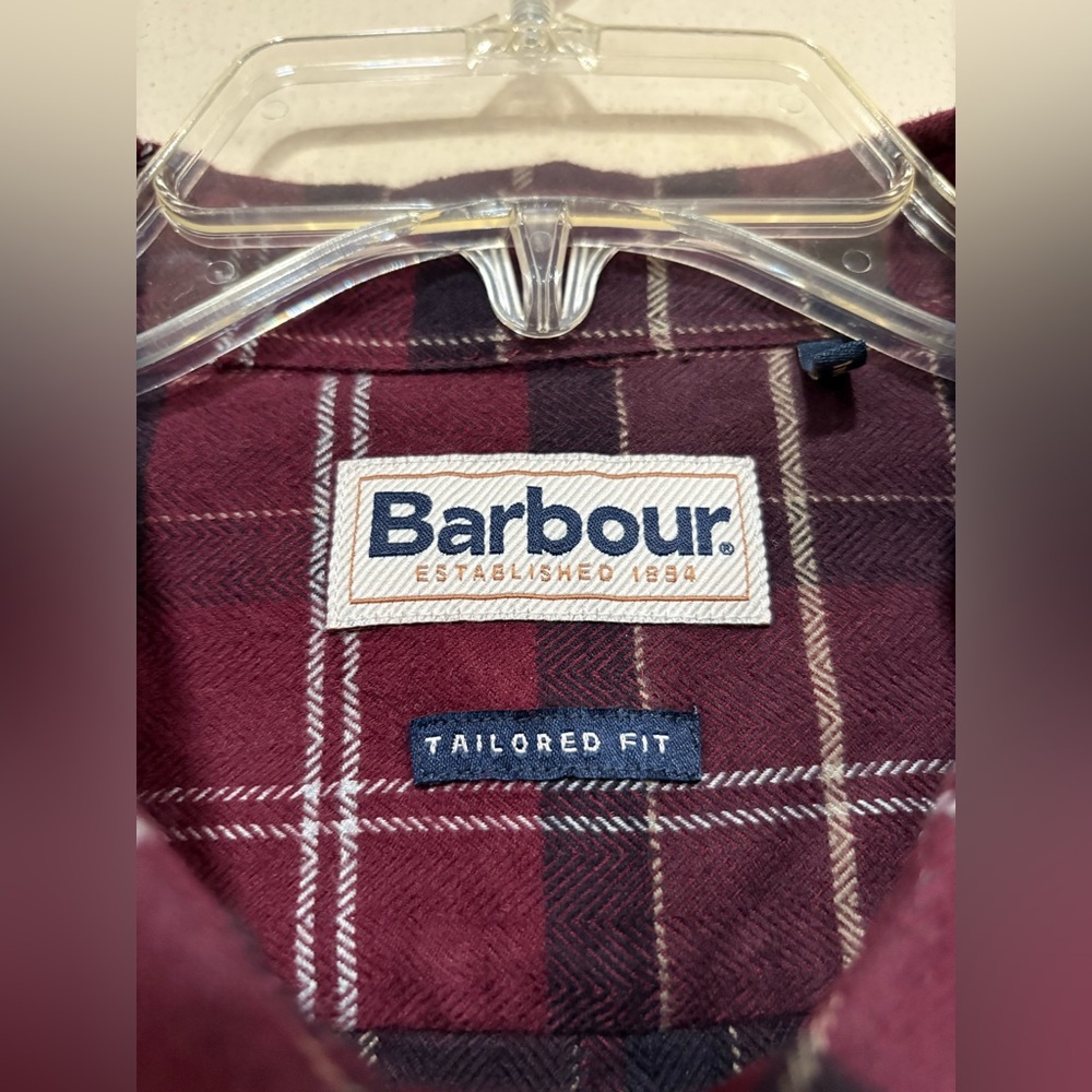 NWT Barbour Kyeloch Tailored Fit Red Wintered Tartan british style Shirt US XL - Picture 7 of 8